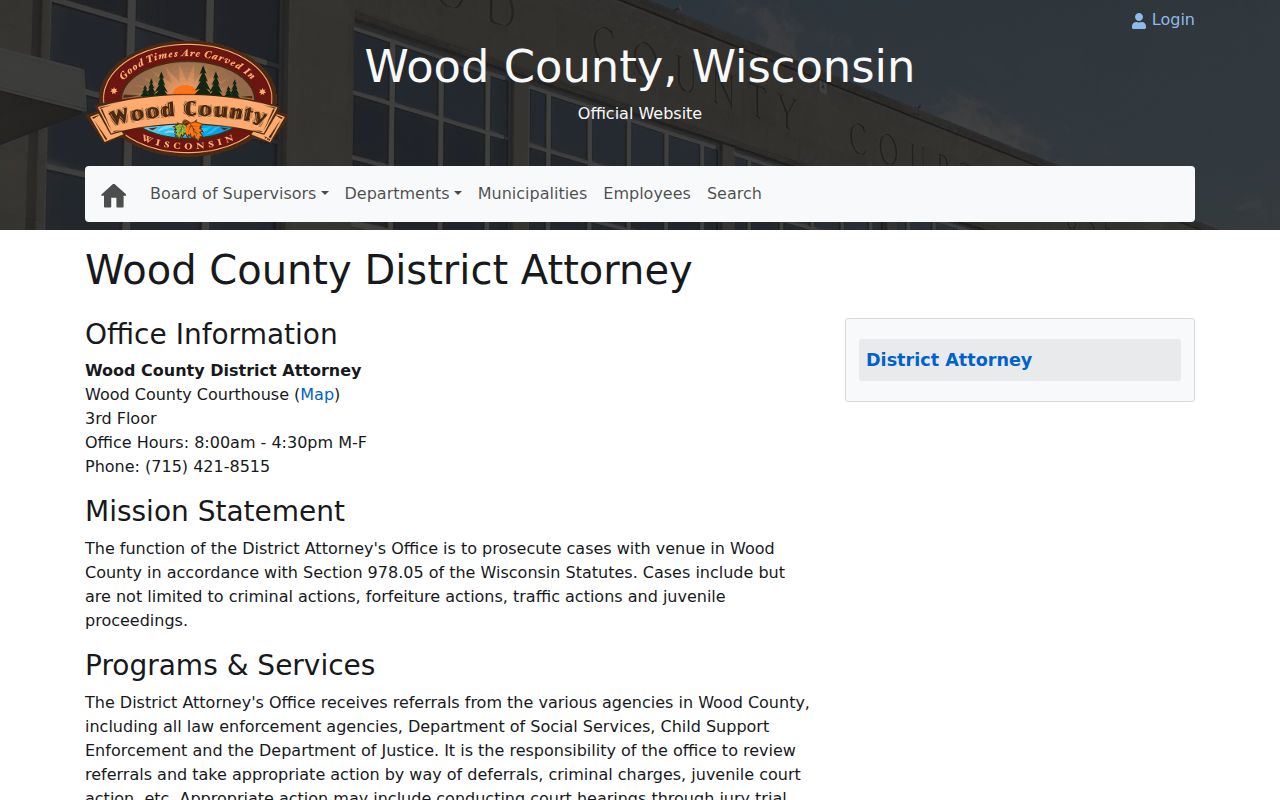 Wood County district attorney criminal court case information