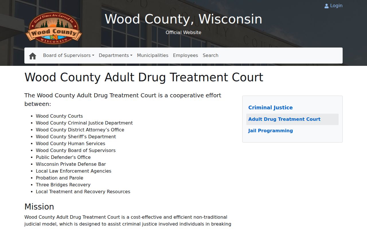Wood County criminal court Adult Drug Treatment Court program page