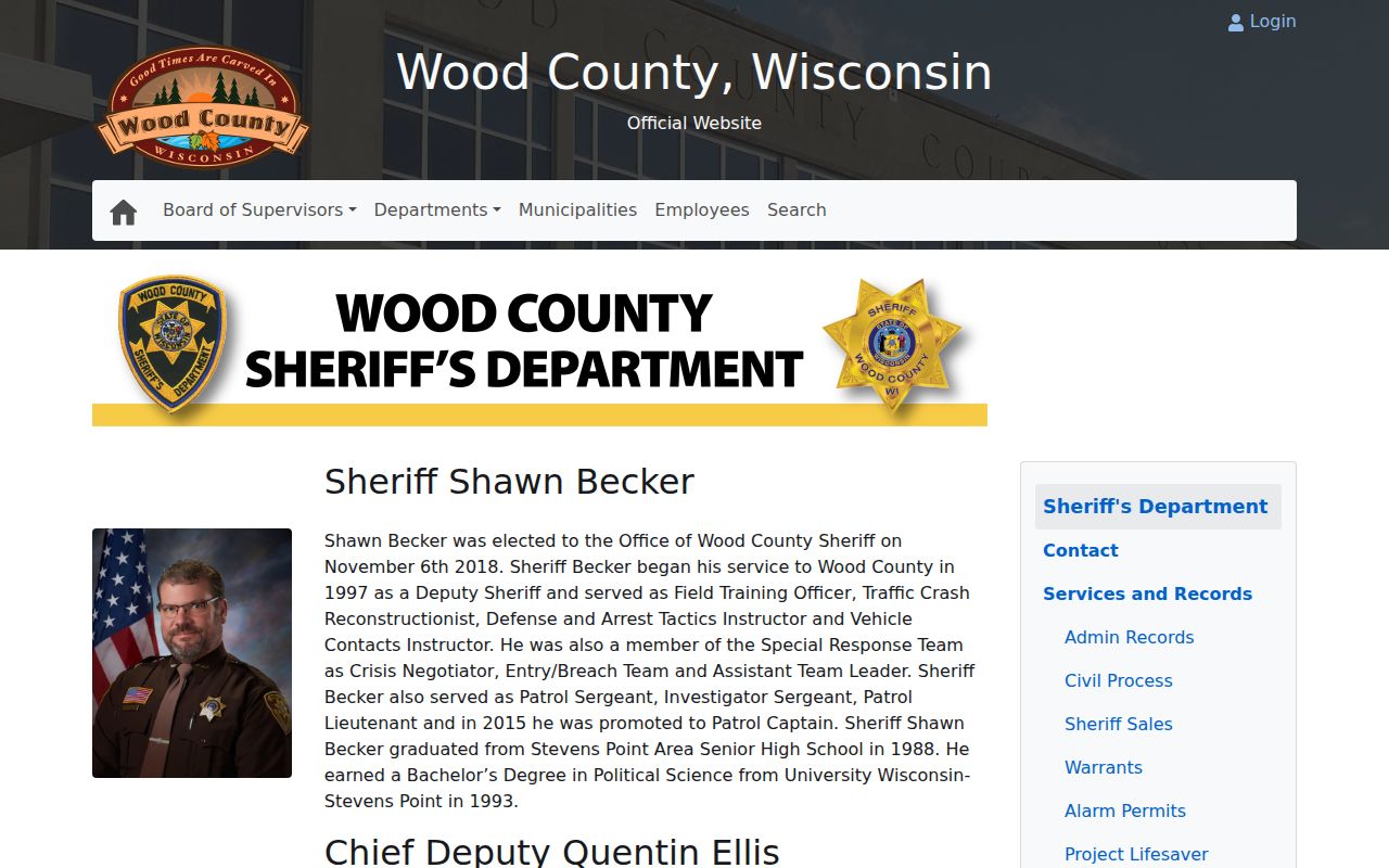 Wood County criminal records and Sheriff office page