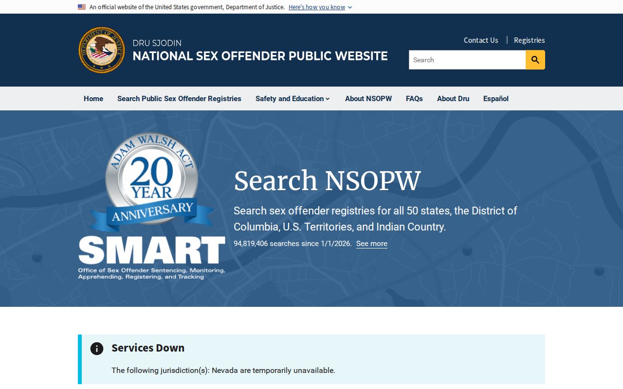NSOPW national search layer for Wood County sex offender records