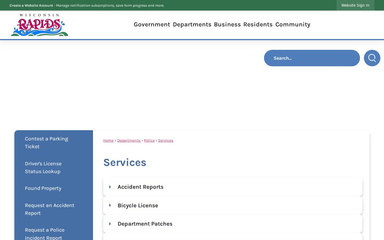 Wisconsin Rapids police criminal record services and contact check fees